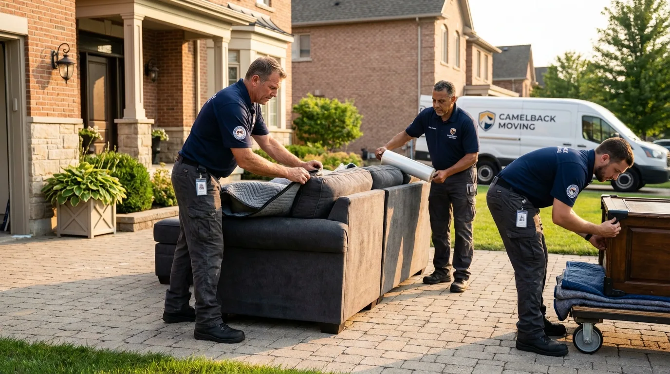 Large estate moving crew wrapping furniture in Mason, TN
